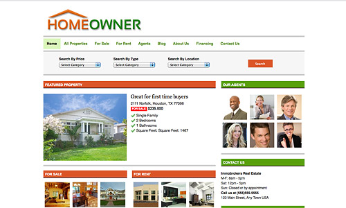 homeowner real estate wordpress theme