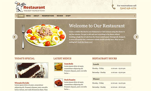 restaurant wordpress theme